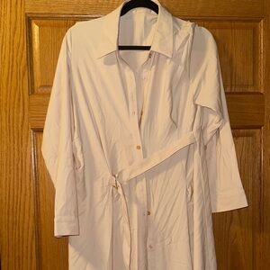 Cream Button-Up Shirt Dress